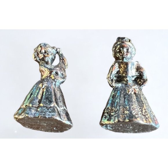 Vintage Mini Pewter Choir Girls Figurines Songbook Mandolin - Picture 4 of 10